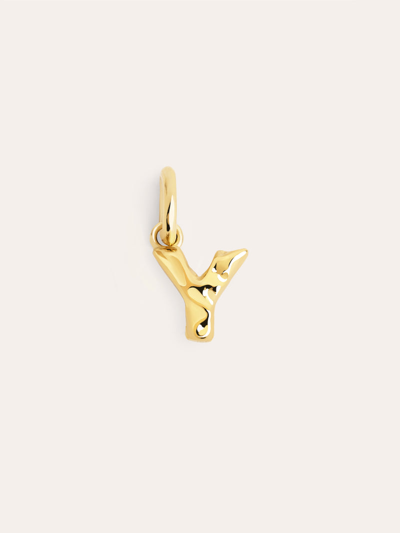 Charm Letter Organic Argent Plaqué Or