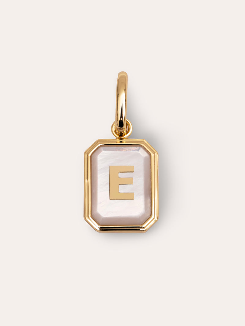 Charm Personnalisé Letter Nacre Plaqué Or