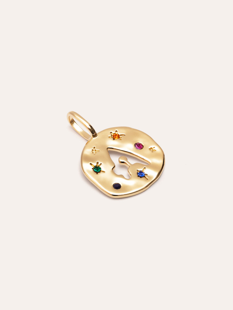 Organic Color Letter Gold Charm 