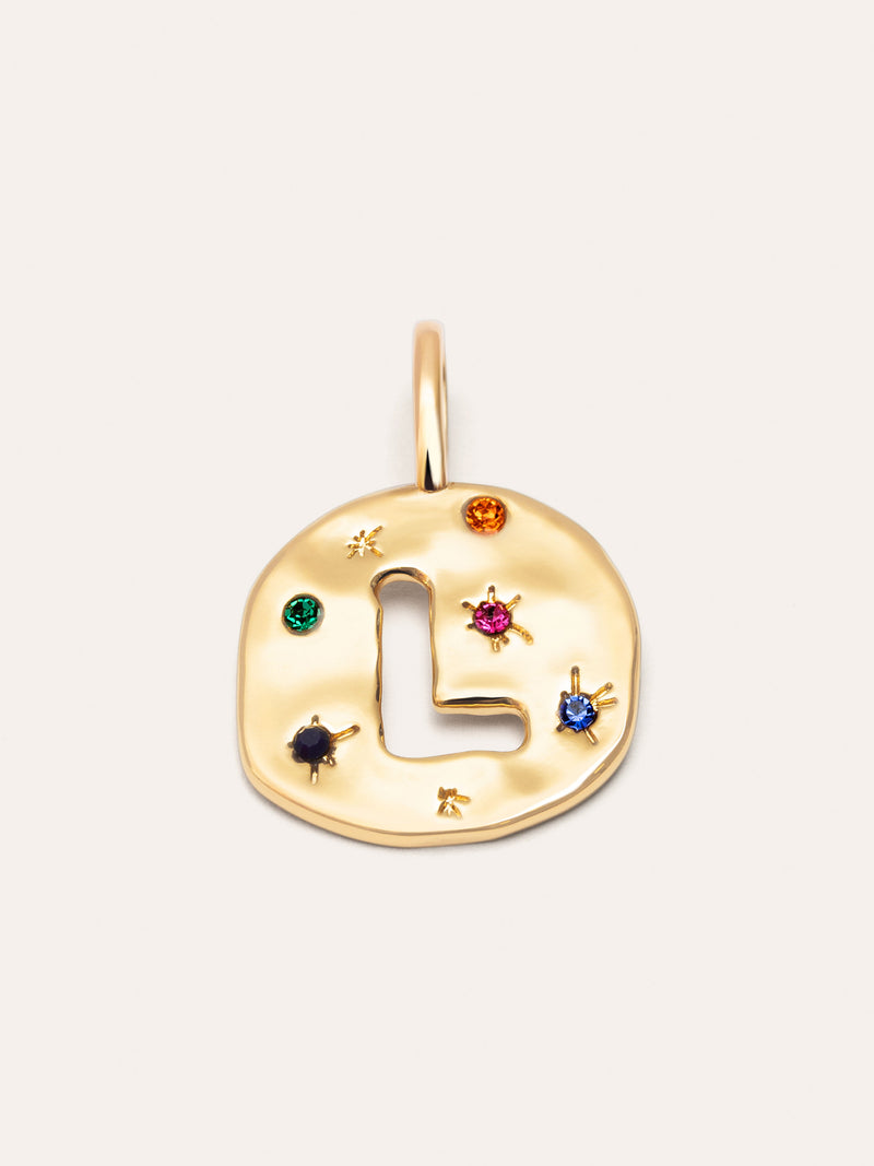 Organic Color Letter Gold Charm 