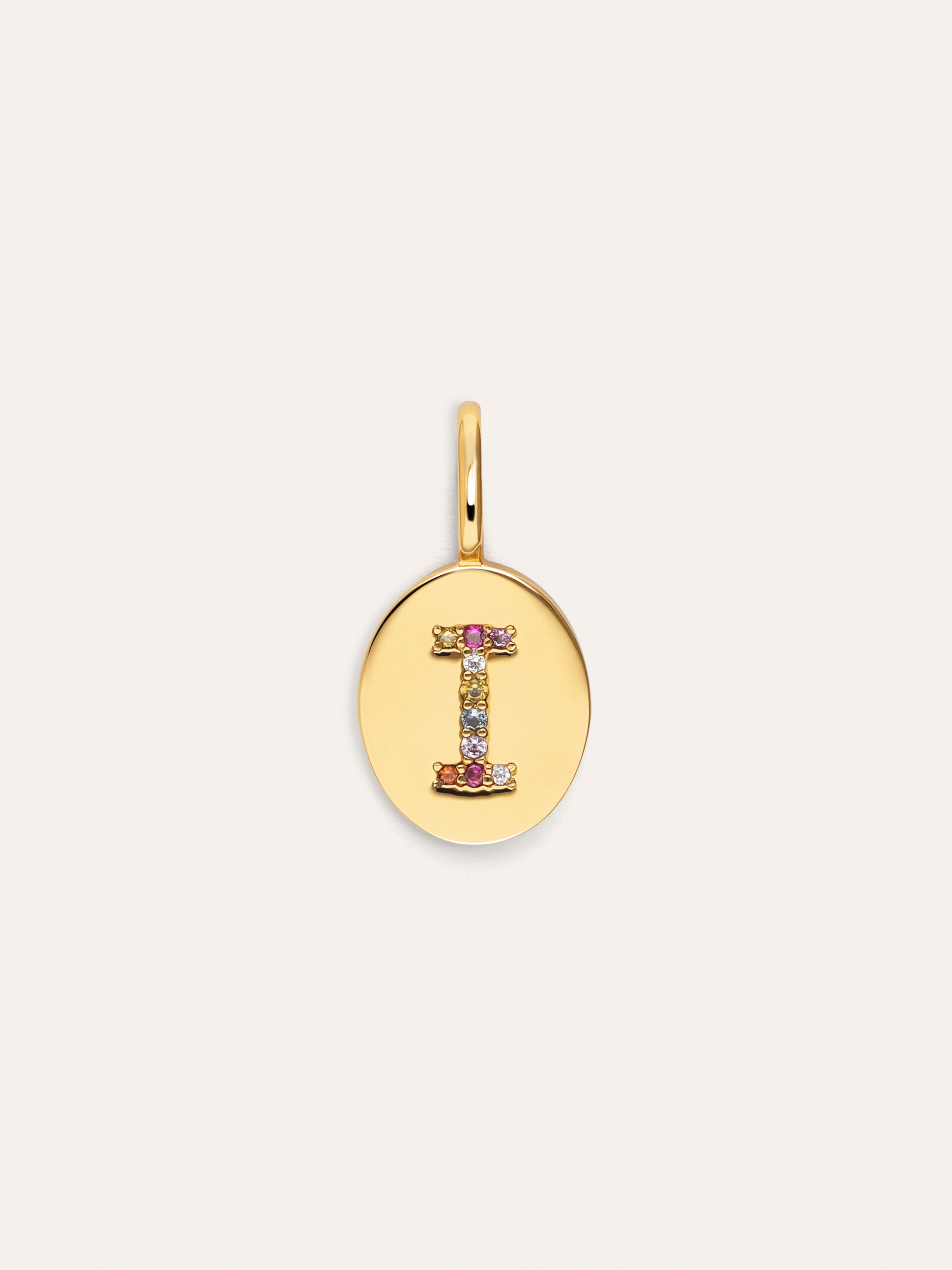 Signet Letter Colors Personalized Gold Charm