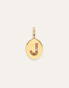 Signet Letter Colors Personalized Gold Charm