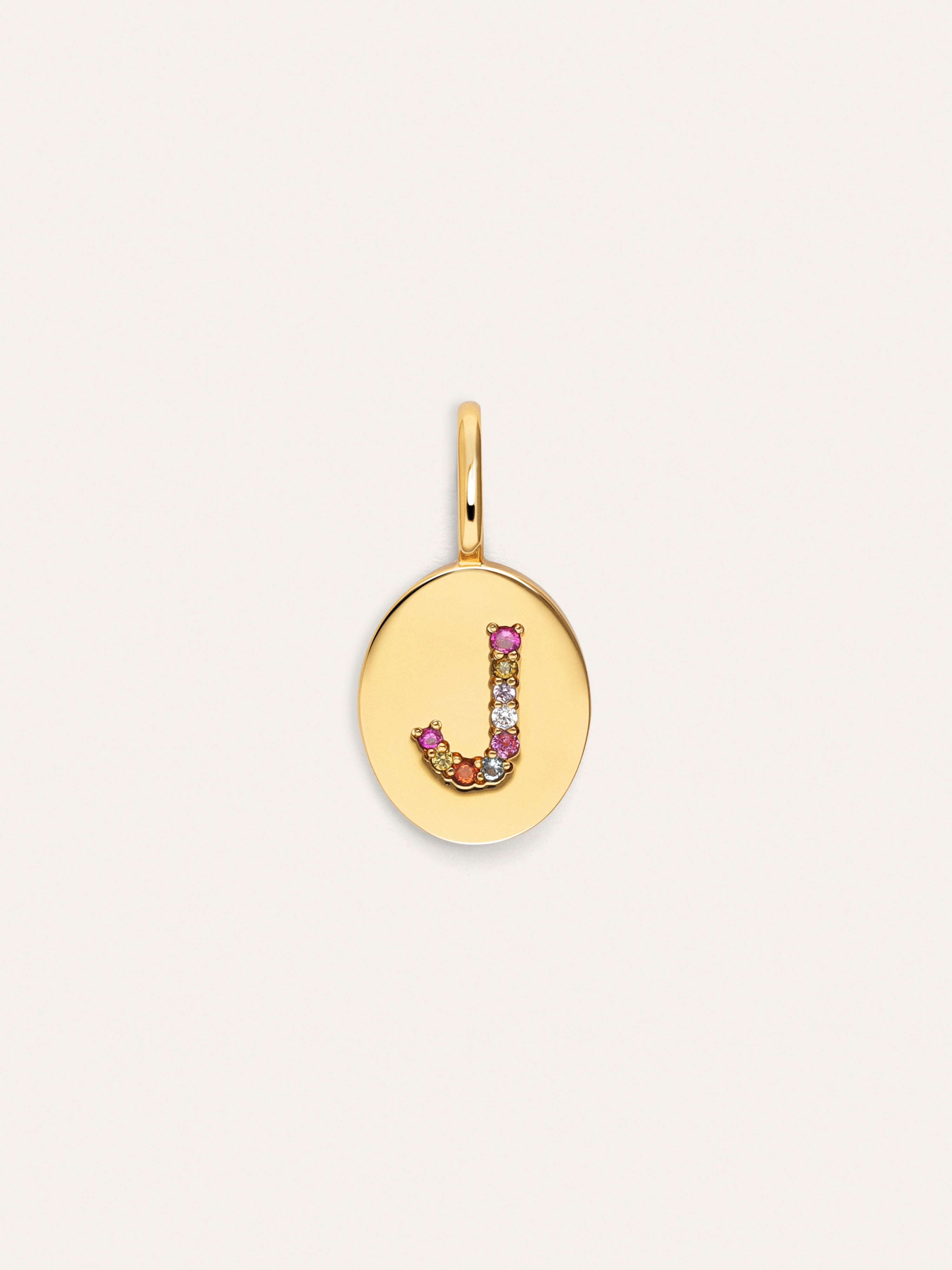 Signet Letter Colors Personalized Gold Charm