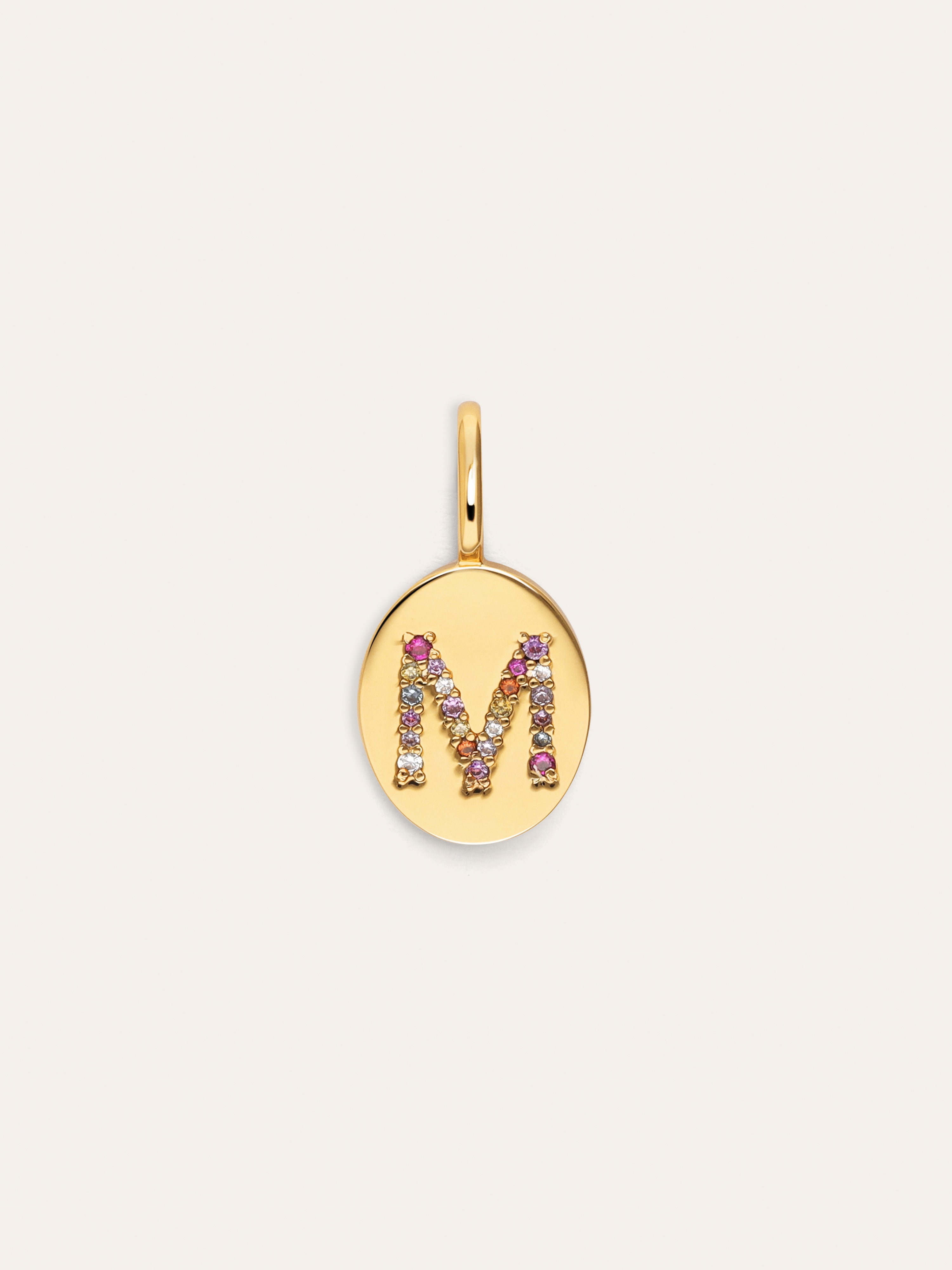 Signet Letter Colors Personalized Gold Charm