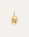 Signet Letter Colors Personalized Gold Charm