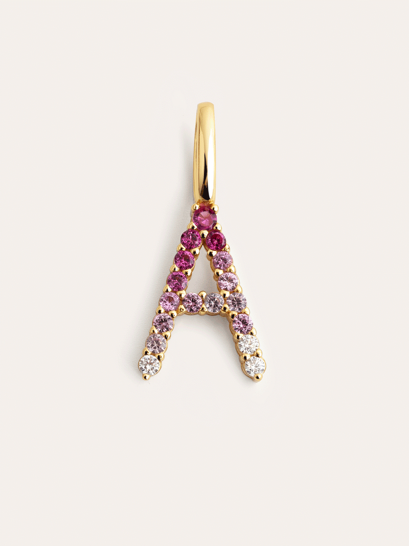 Charm Letter Spark Sakura Argent Plaqué Or