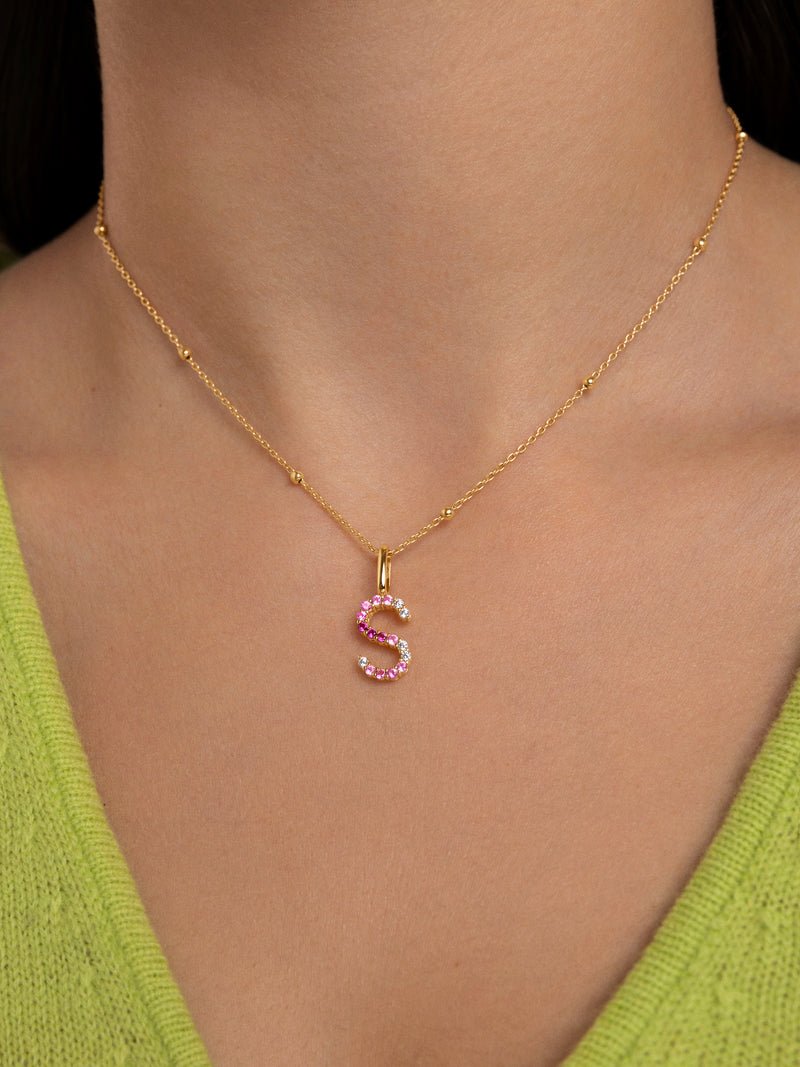 Charm Letter Spark Sakura Argent Plaqué Or