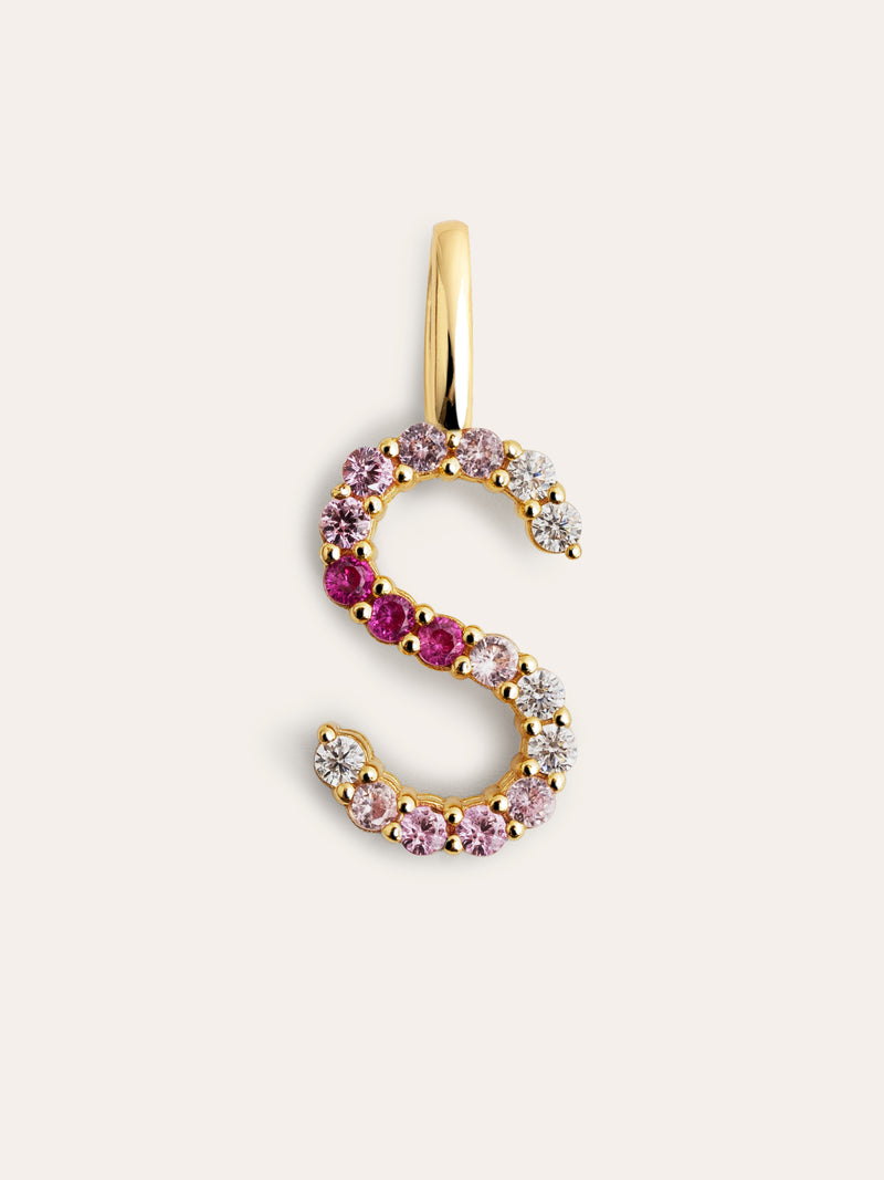 Charm Letter Spark Sakura Argent Plaqué Or