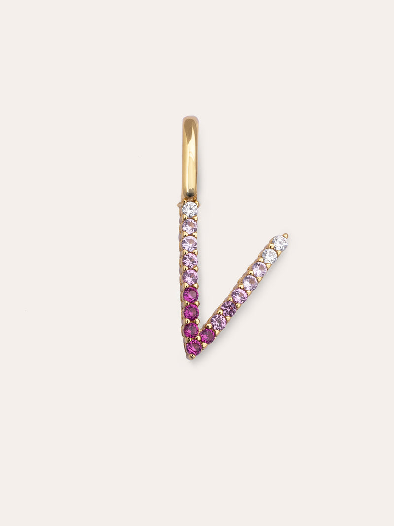 Charm Letter Spark Sakura Argent Plaqué Or