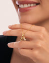 Collar Personalizado Letter Brillante Baño Oro