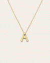 Collar Personalizado Letter Brillante Baño Oro