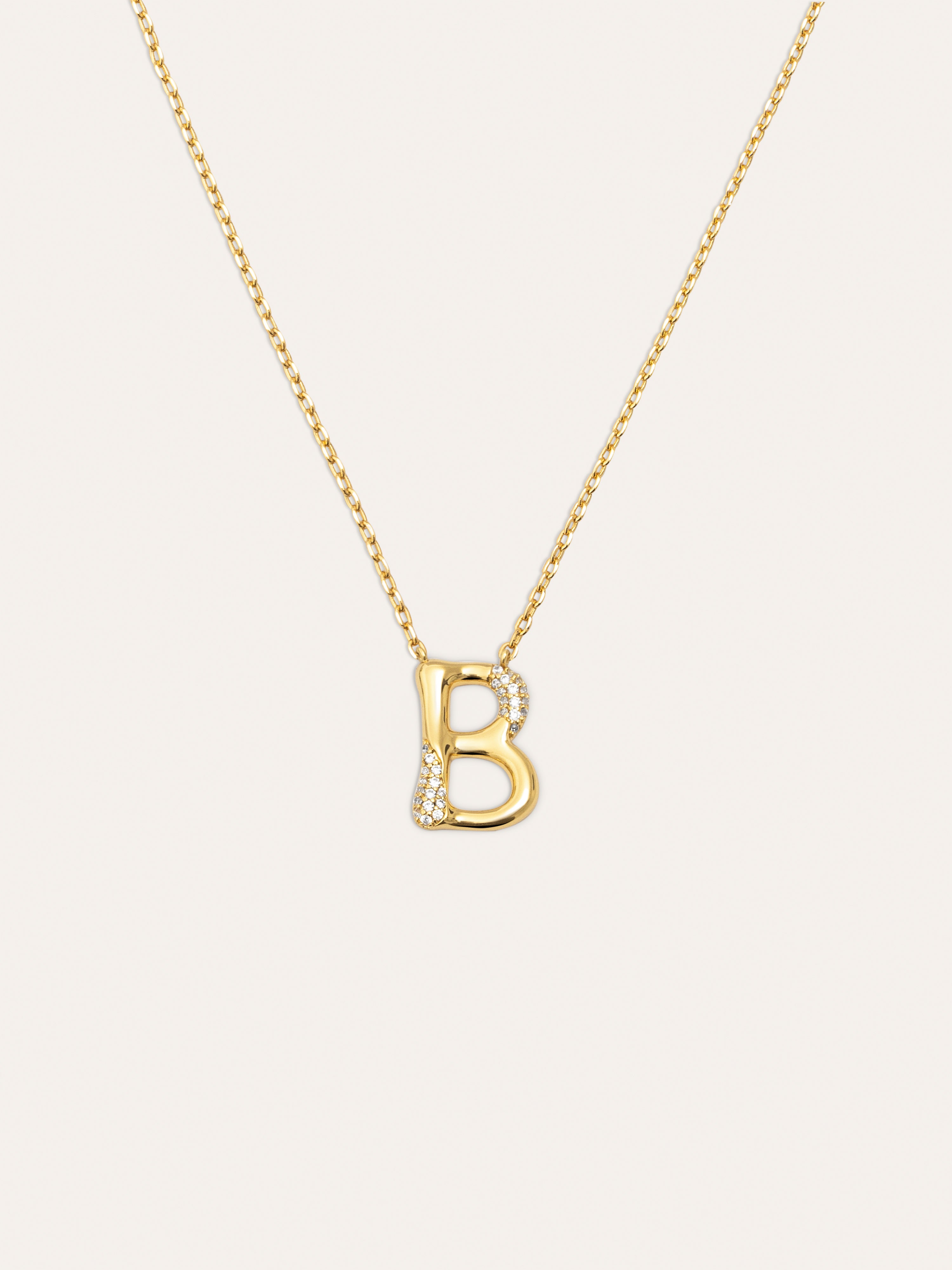 Collar Personalizado Letter Brillante Baño Oro