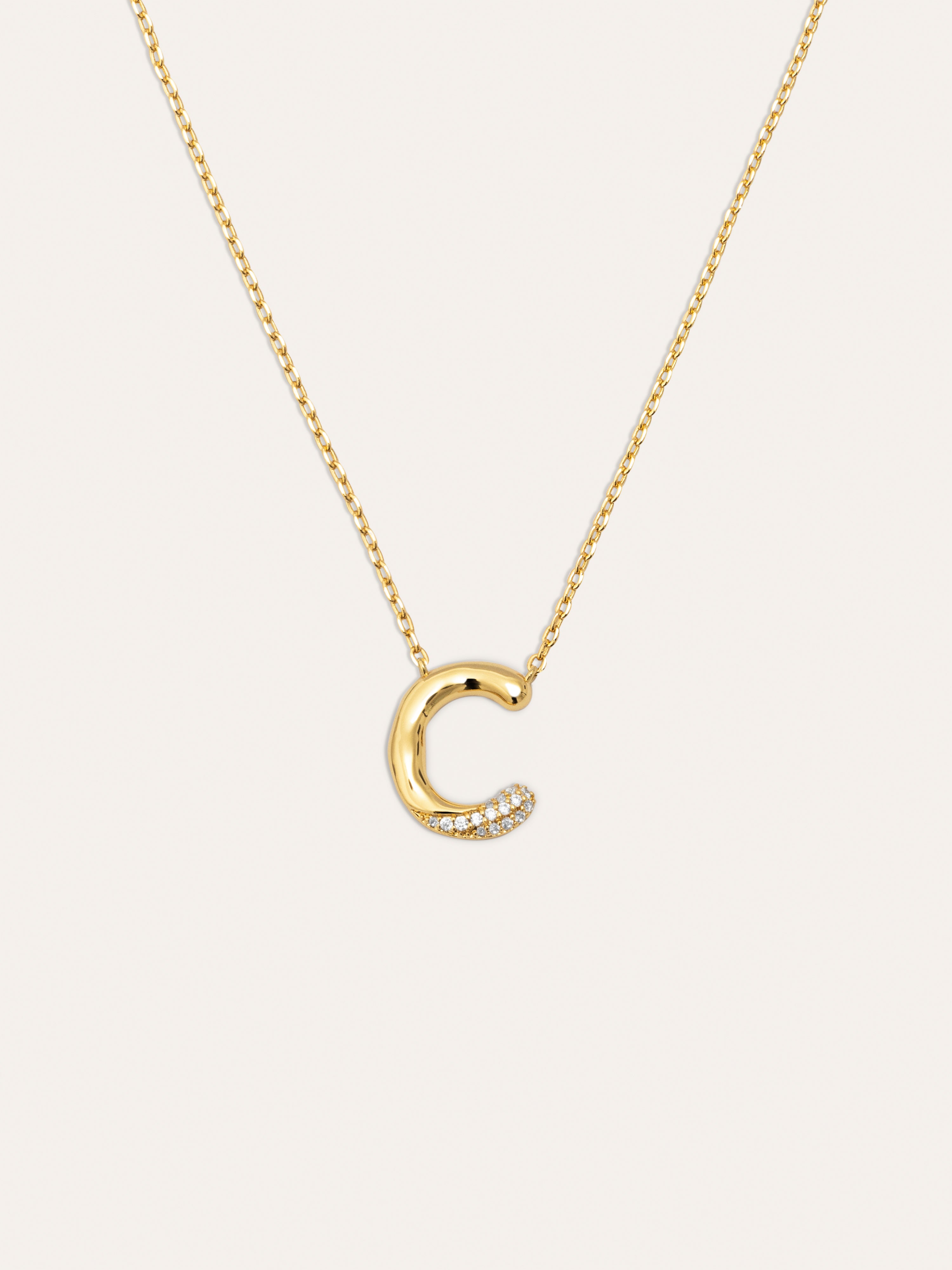Collar Personalizado Letter Brillante Baño Oro