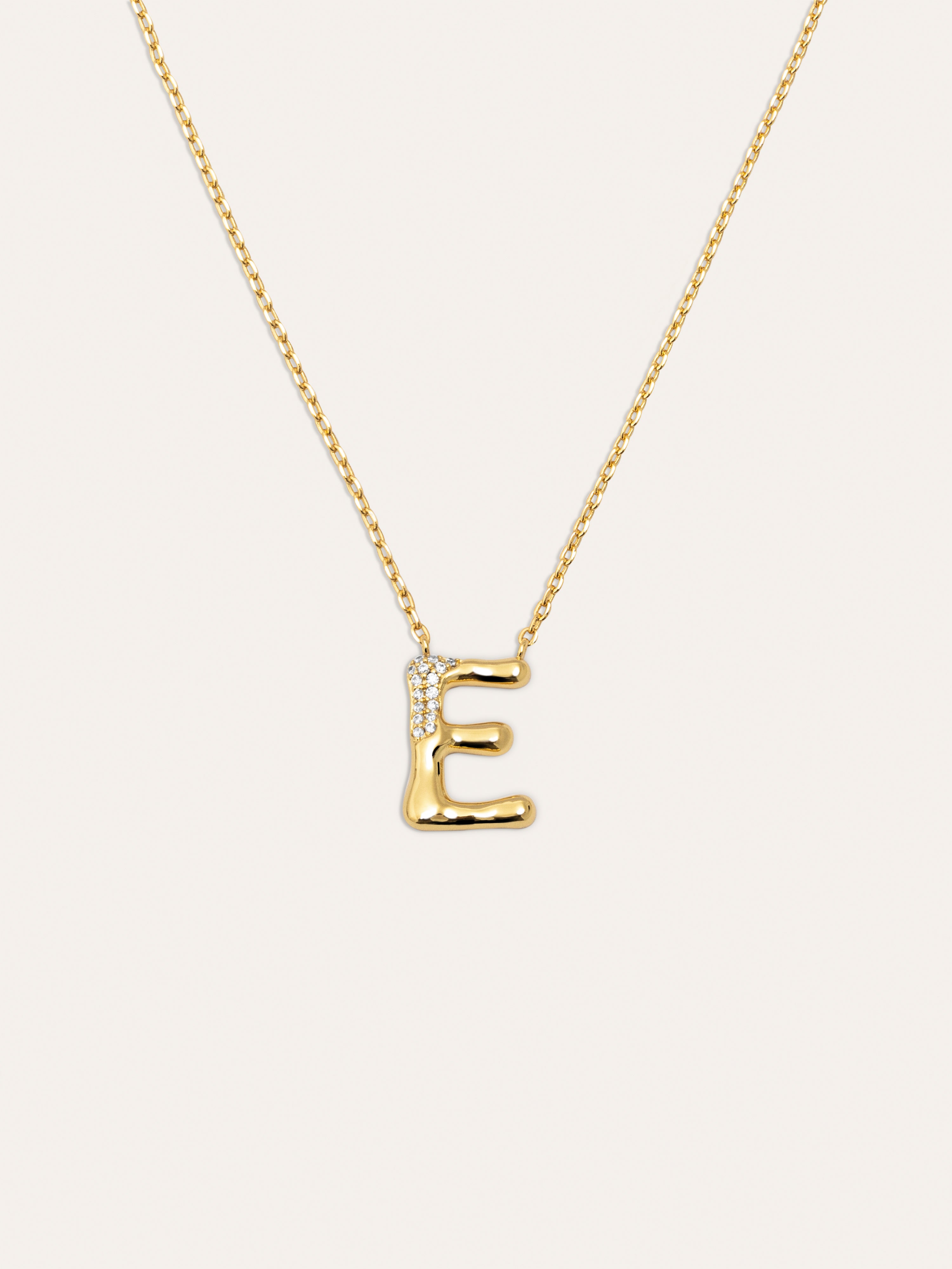 Collar Personalizado Letter Brillante Baño Oro