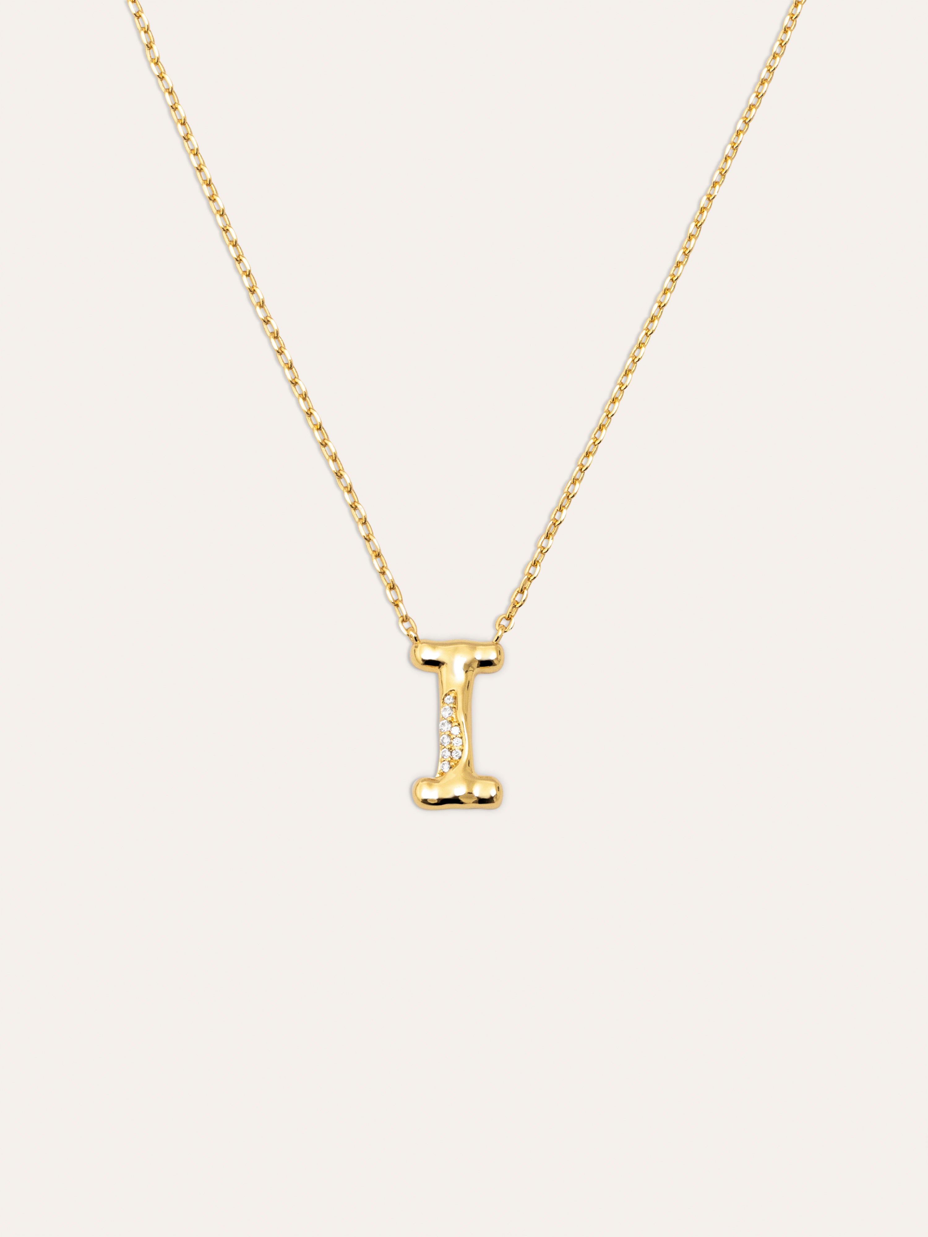 Collar Personalizado Letter Brillante Baño Oro