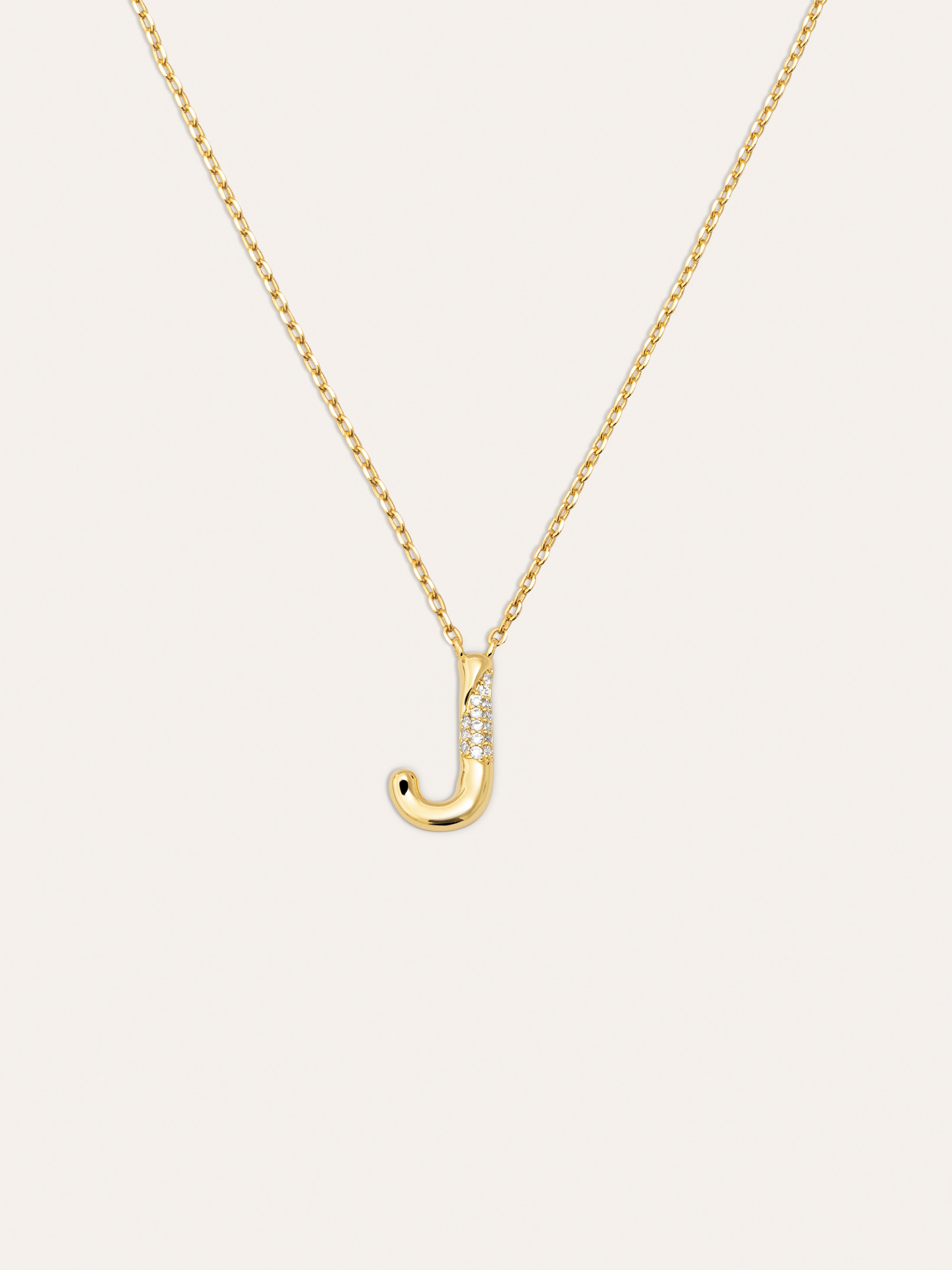 Collar Personalizado Letter Brillante Baño Oro