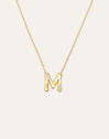 Collar Personalizado Letter Brillante Baño Oro