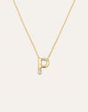 Collar Personalizado Letter Brillante Baño Oro