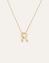 Collar Personalizado Letter Brillante Baño Oro