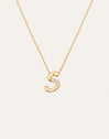 Collar Personalizado Letter Brillante Baño Oro