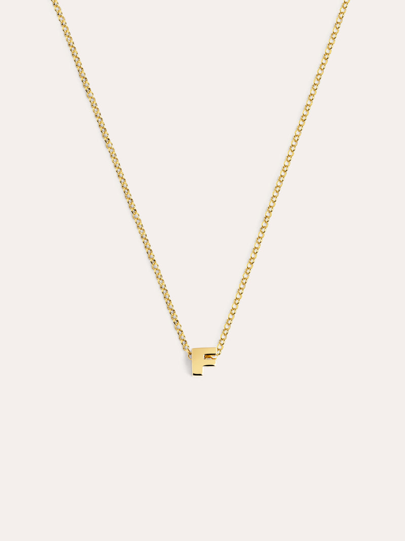 Collar Personalizado Single Letter Plata Baño Oro