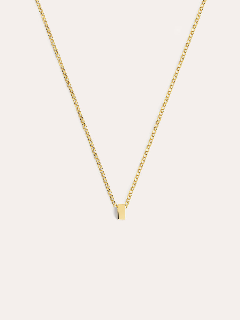 Collar Personalizado Single Letter Plata Baño Oro