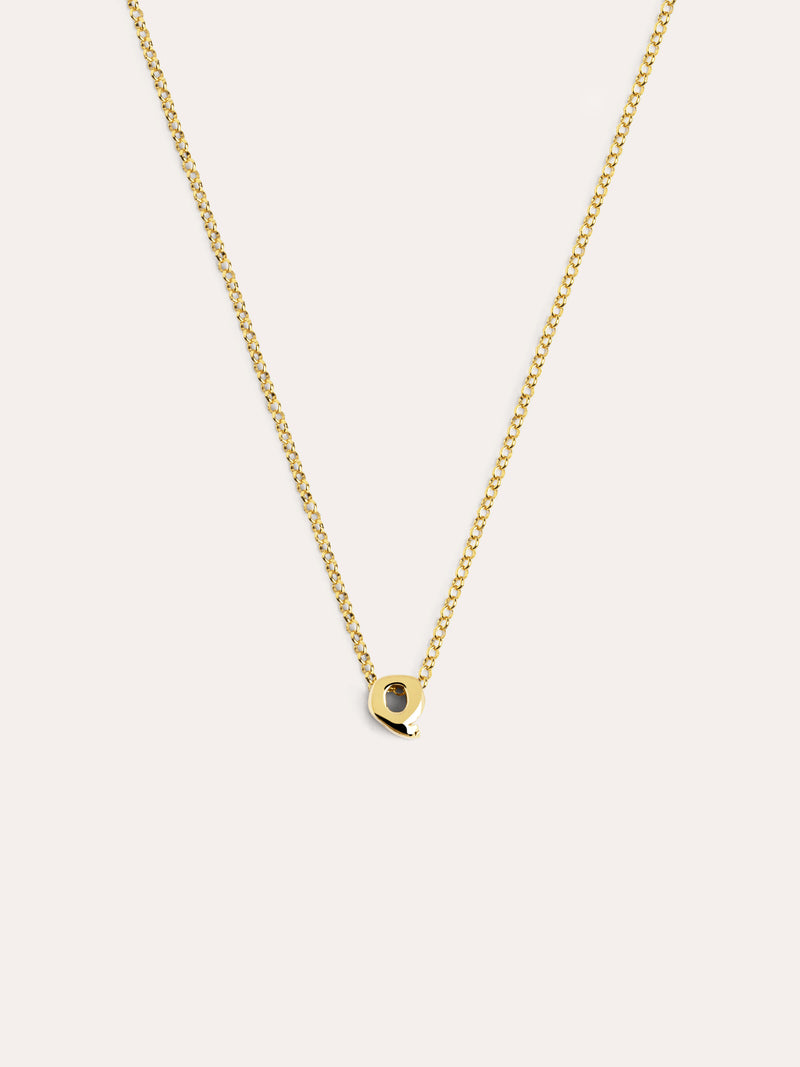 Collar Personalizado Single Letter Plata Baño Oro