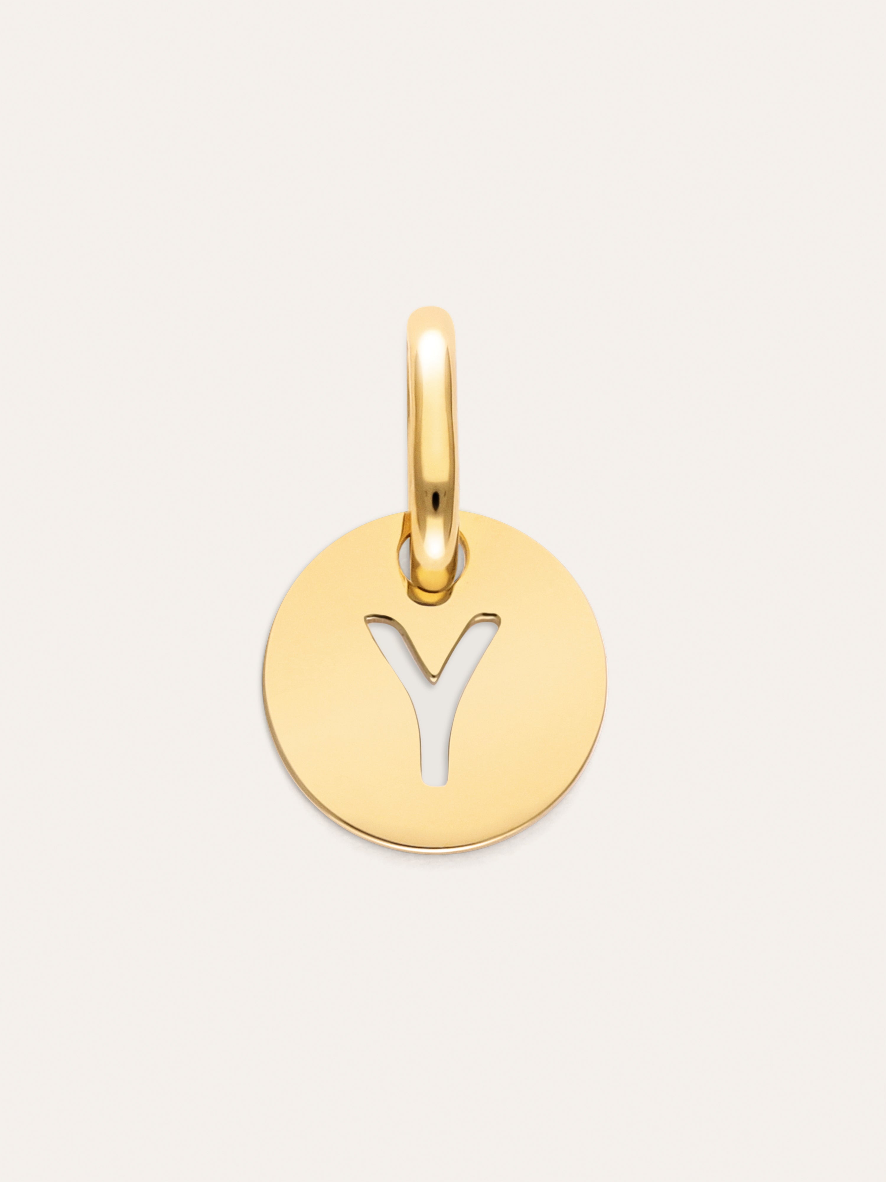 Mini Medallion Letter Acero Baño Oro