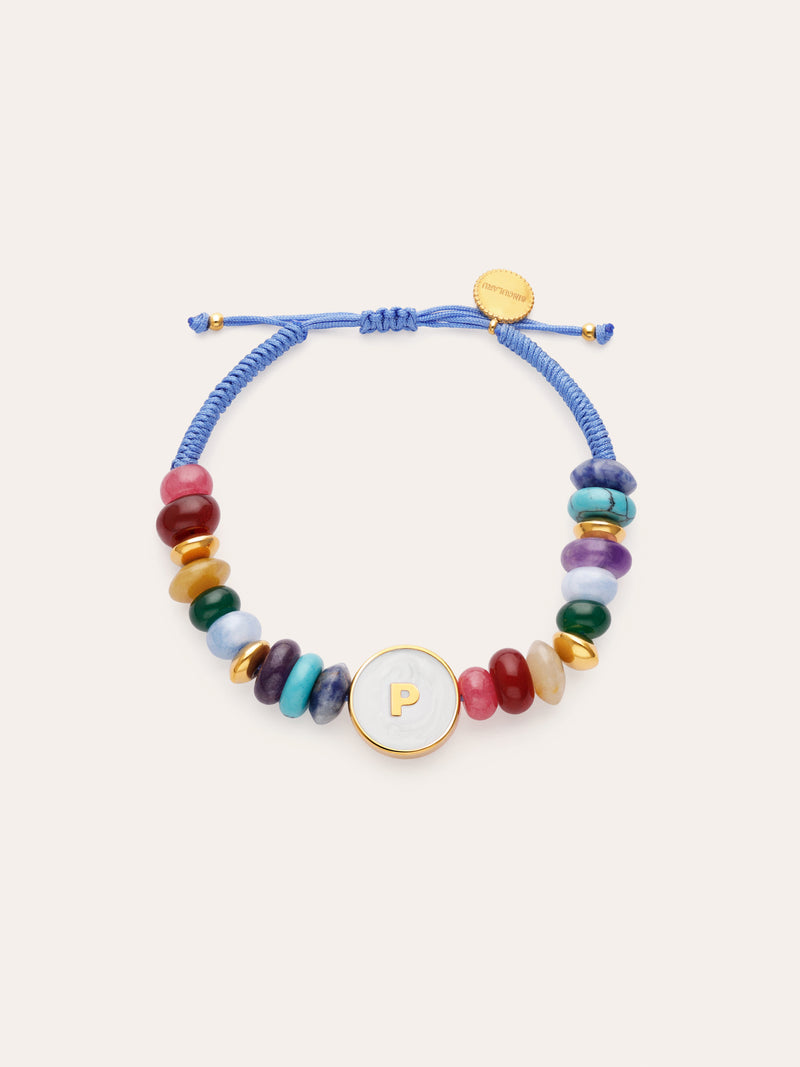 Bracciale Personalizzato Letter Madreperla Acciaio Placcato Oro