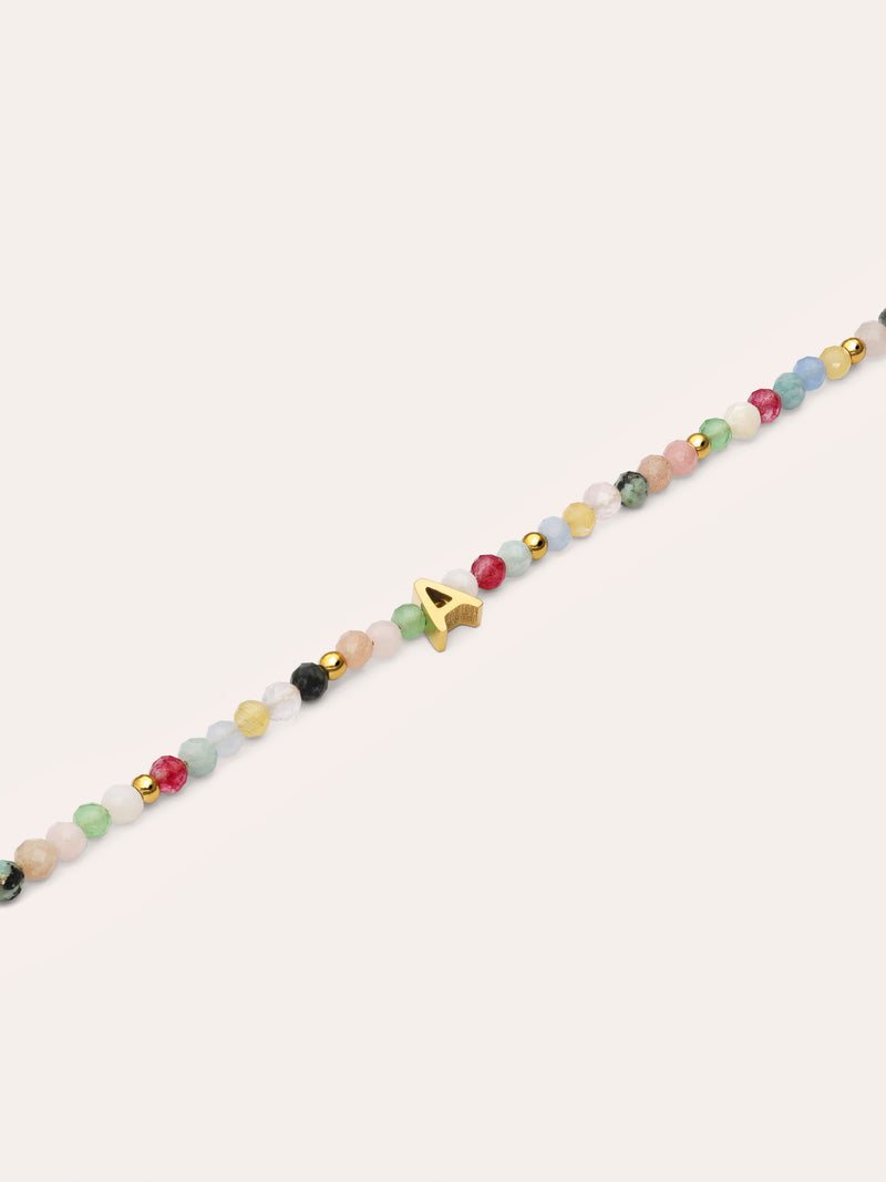 Pulseira Personalizada Letter Altea Color Aço Banho de Ouro