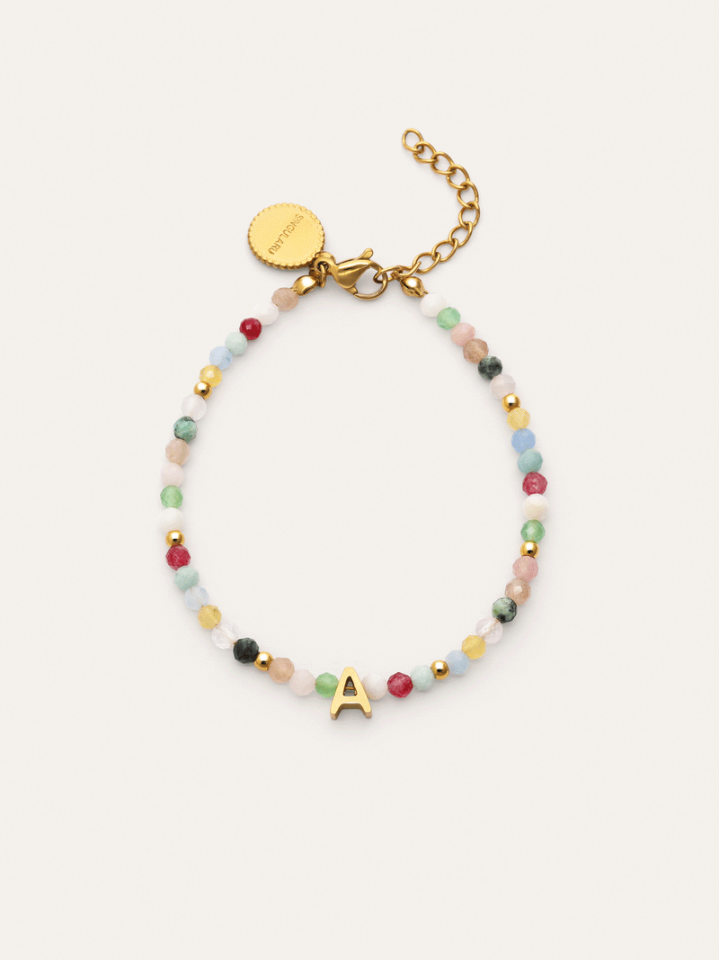 Pulseira Personalizada Letter Altea Color Aço Banho de Ouro