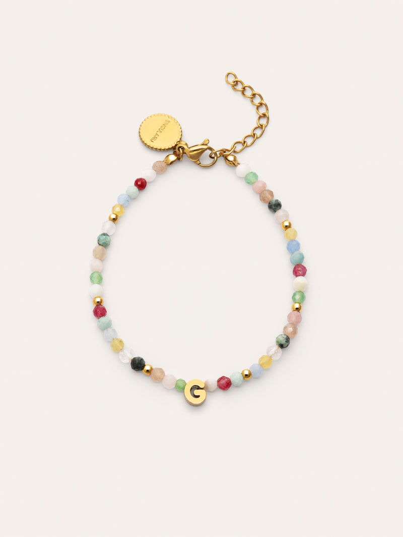 Pulseira Personalizada Letter Altea Color Aço Banho de Ouro