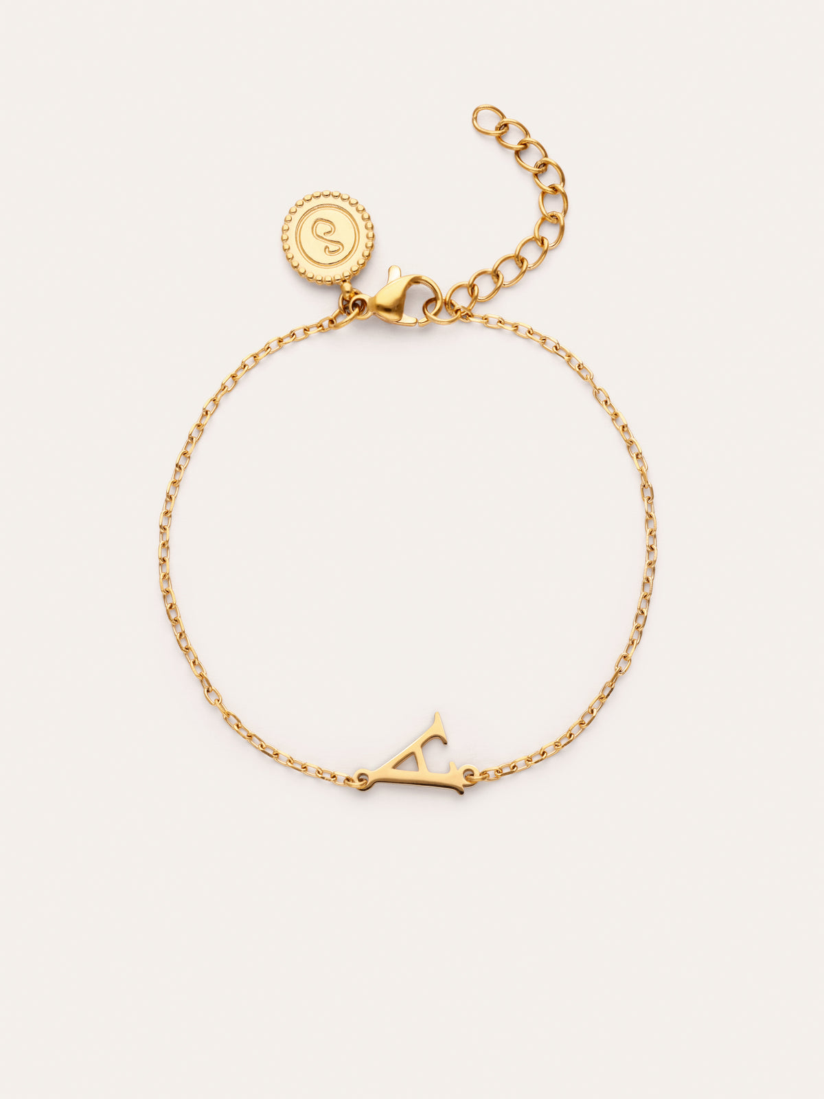 Bracelet Single Letter en Acier plaqué or