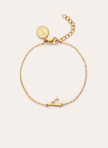 Single Letter Steel Gold-Plated Bracelet