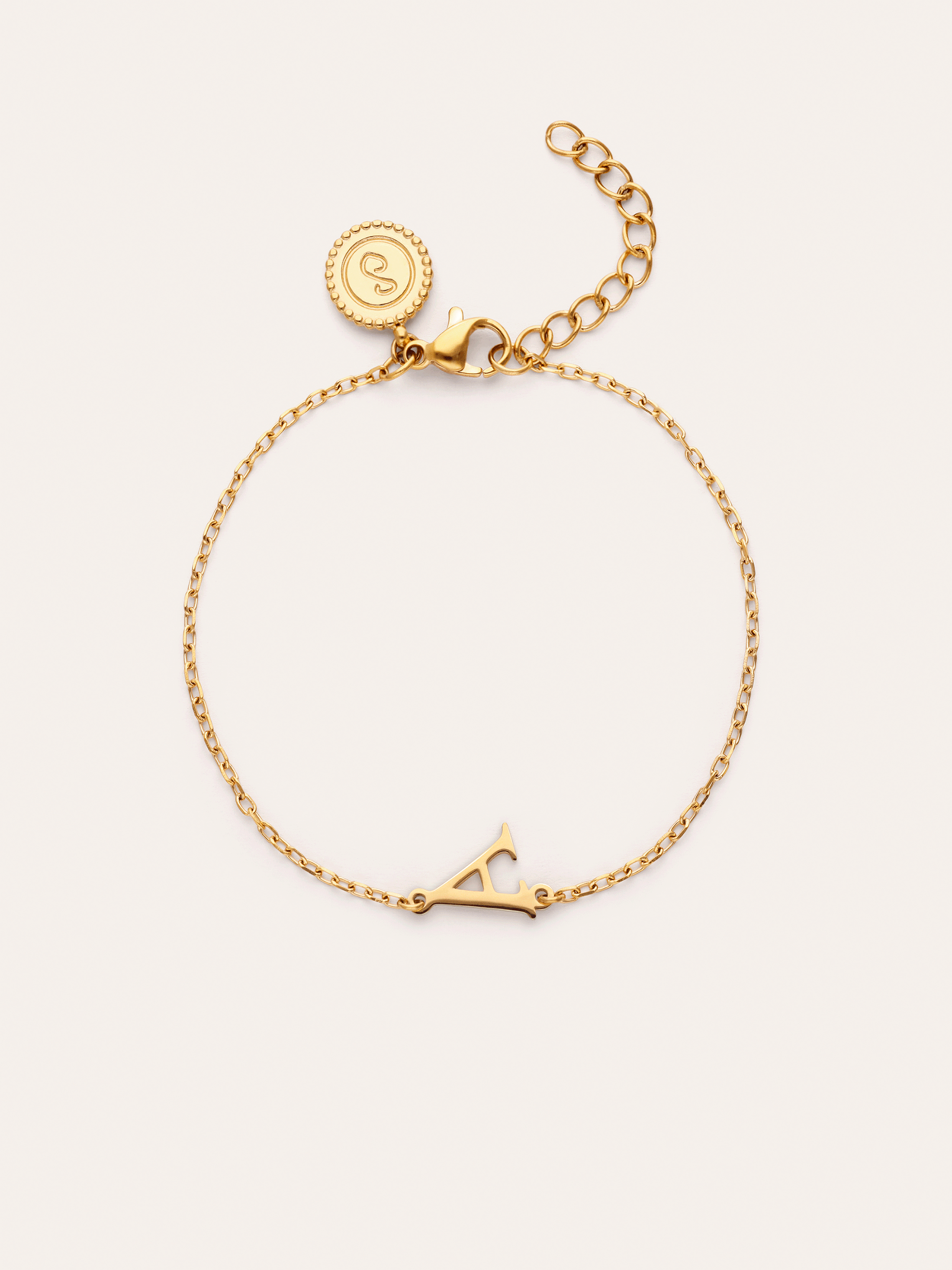 Bracelet Single Letter en Acier plaqué or