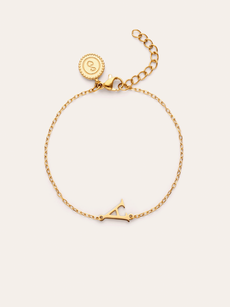 Bracelet Single Letter en Acier plaqué or