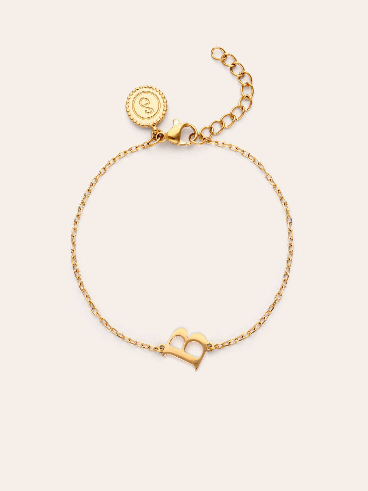 Bracelet Single Letter en Acier plaqué or