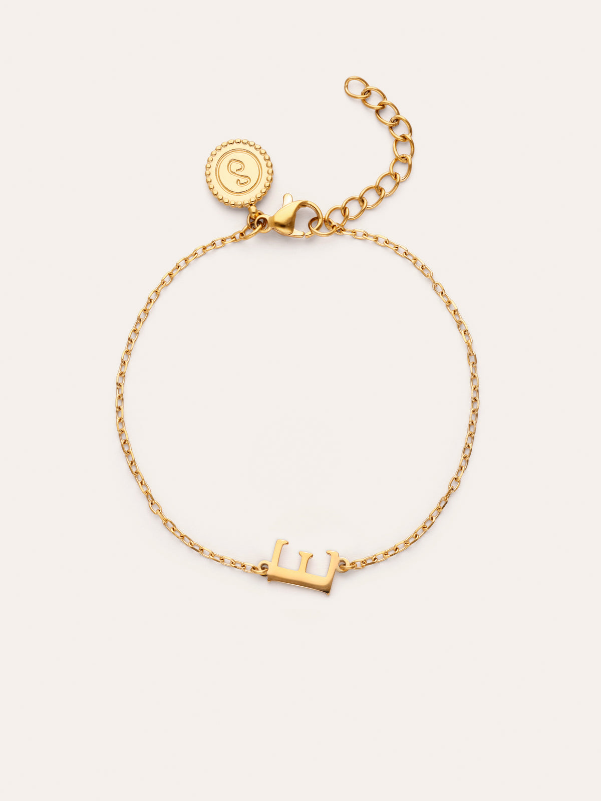 Bracelet Single Letter en Acier plaqué or