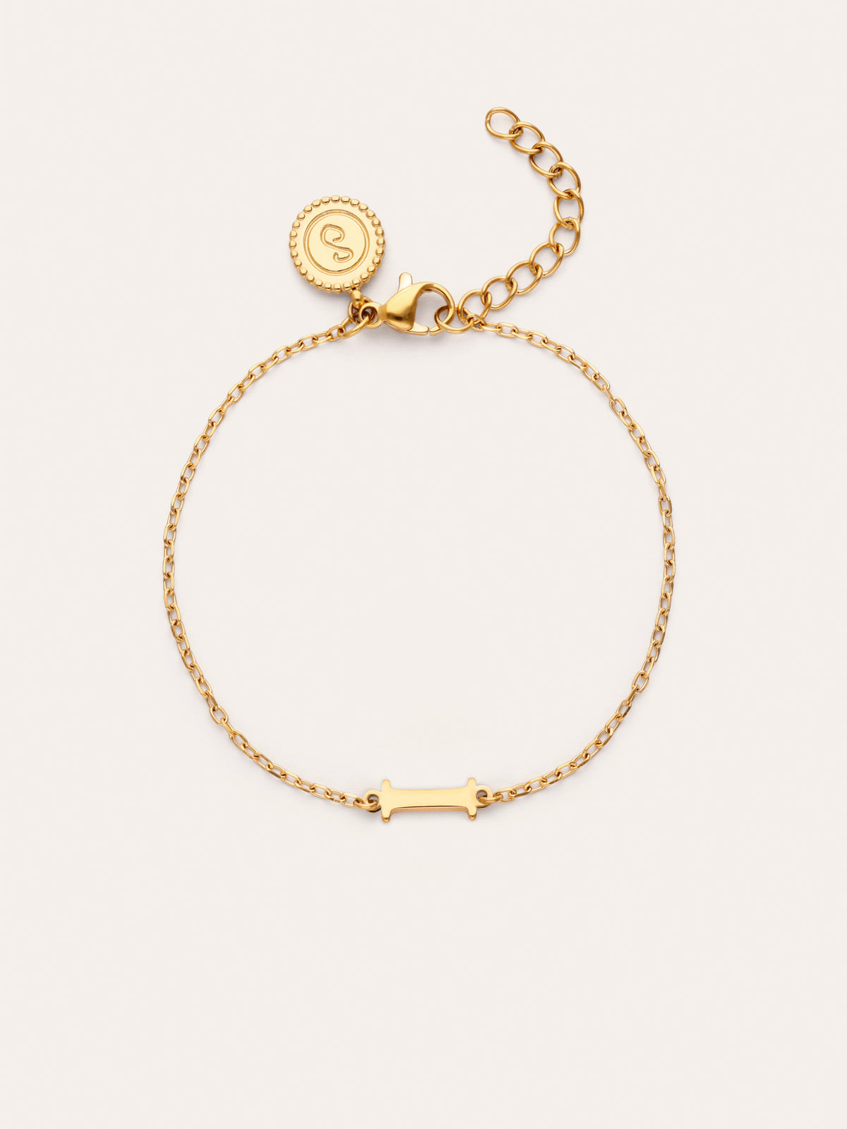 Bracelet Single Letter en Acier plaqué or