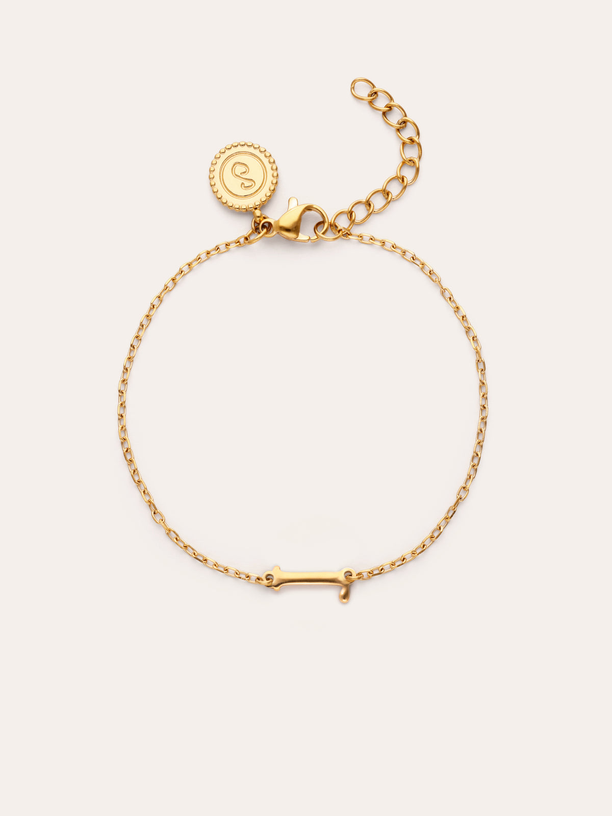 Bracelet Single Letter en Acier plaqué or