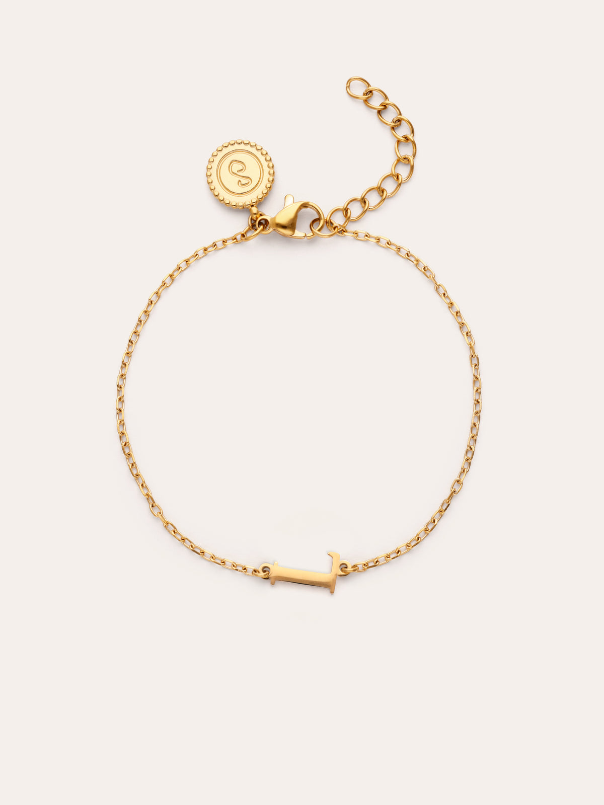 Bracelet Single Letter en Acier plaqué or