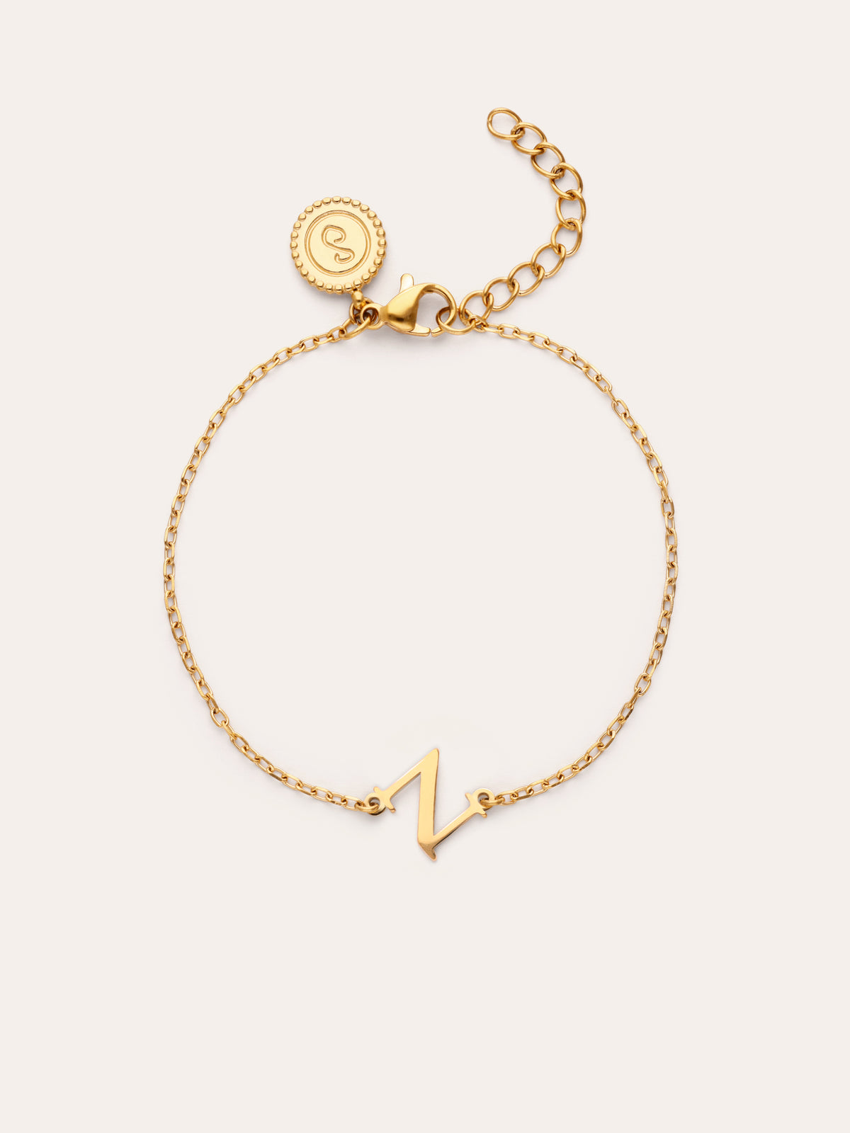 Bracelet Single Letter en Acier plaqué or