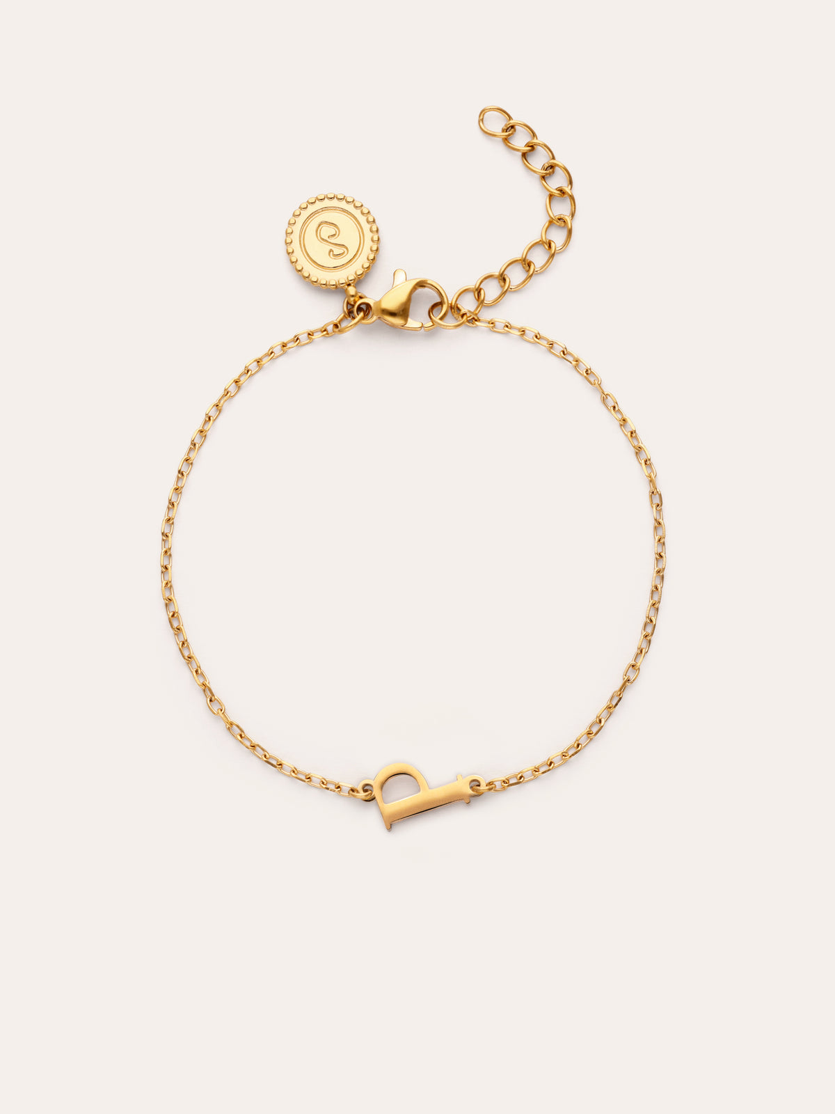 Bracelet Single Letter en Acier plaqué or