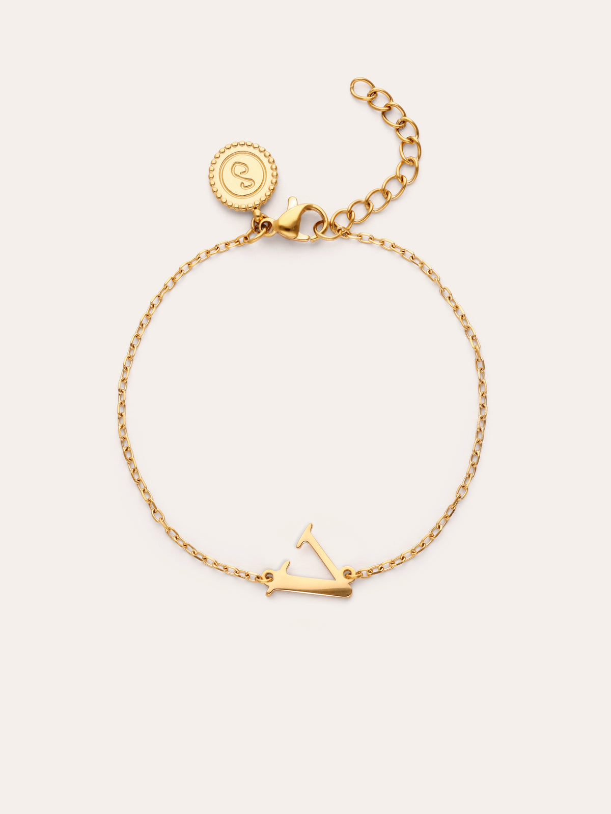 Bracelet Single Letter en Acier plaqué or