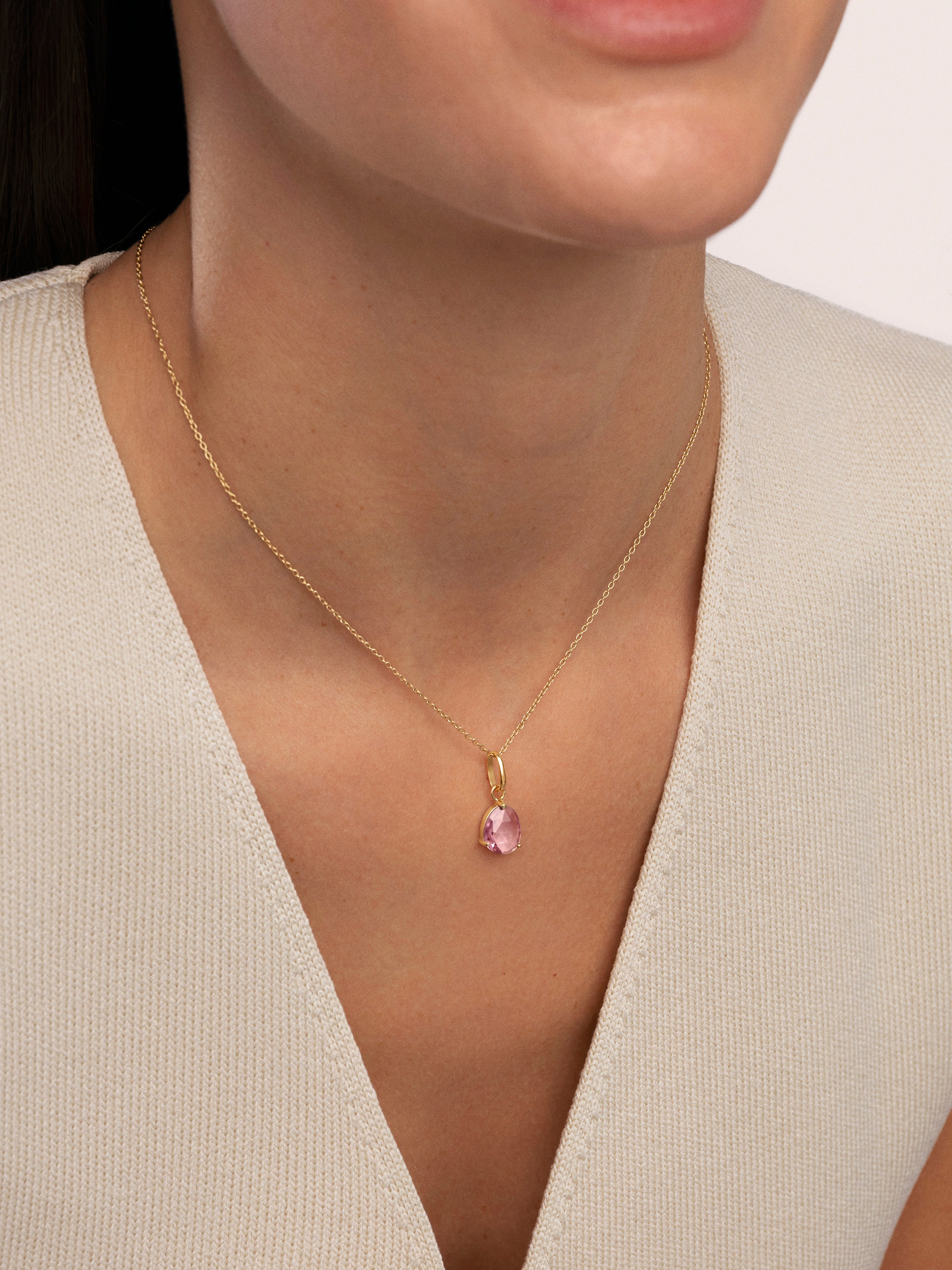 Charm Birthstones Plata Baño Oro