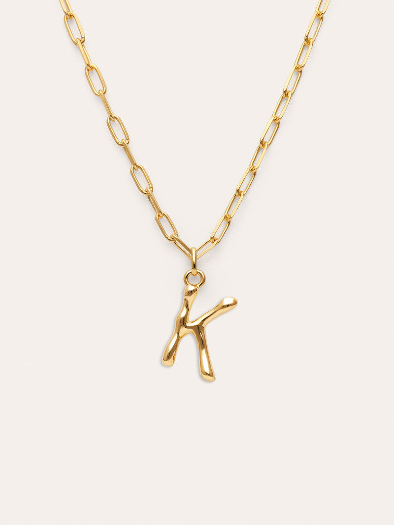 Chic Letter XL Personalized Gold Necklace