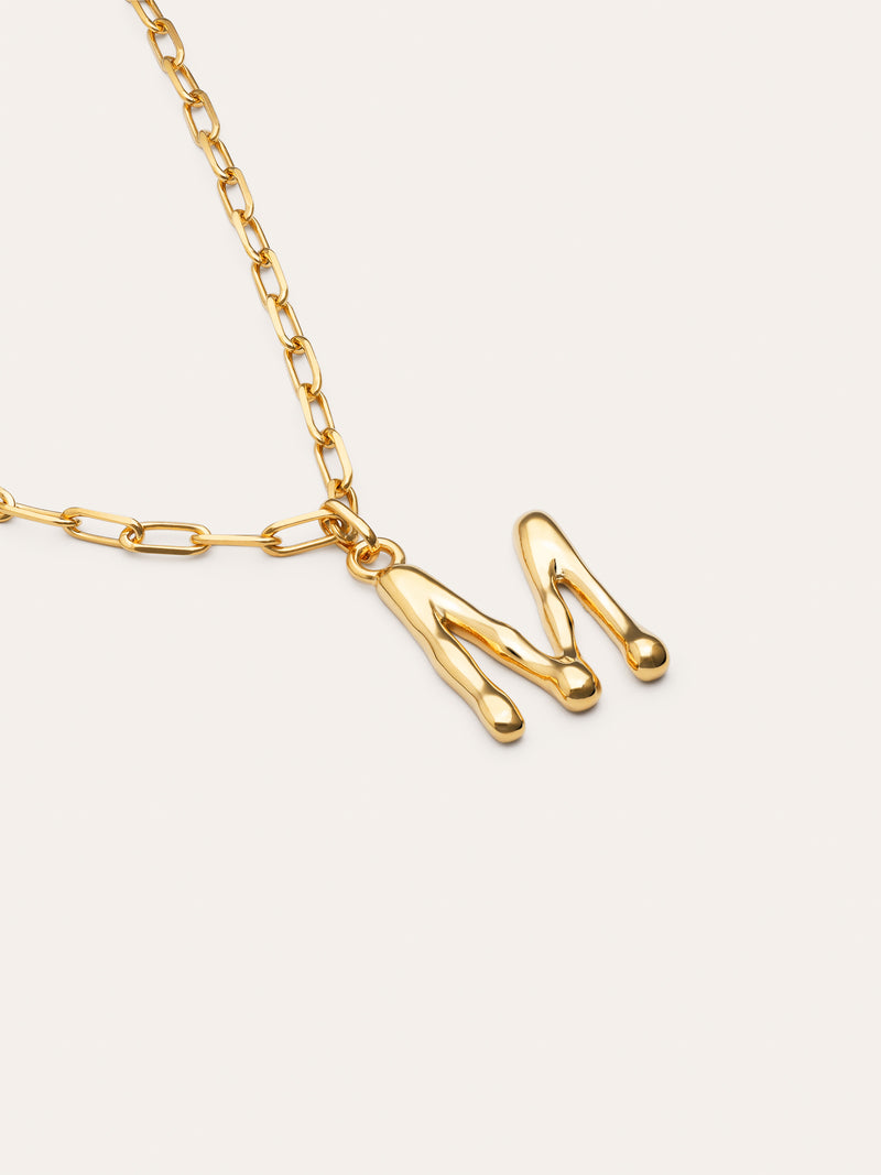 Chic Letter XL Personalized Gold Necklace