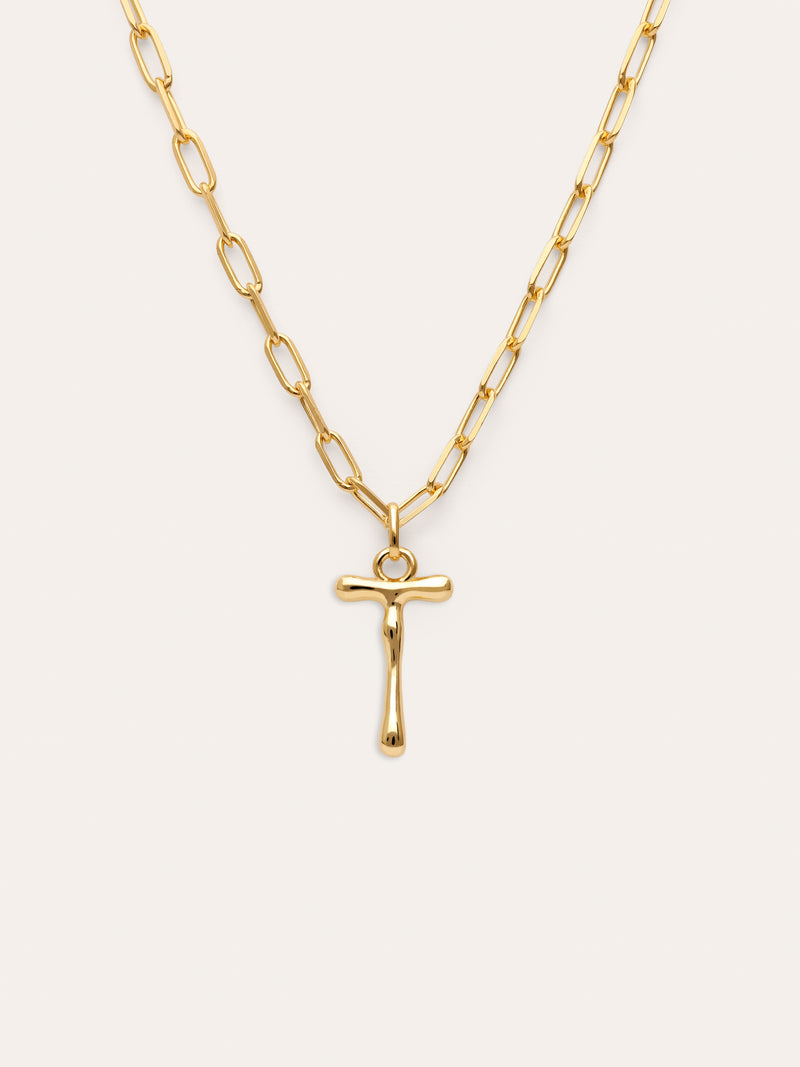 Chic Letter XL Personalized Gold Necklace