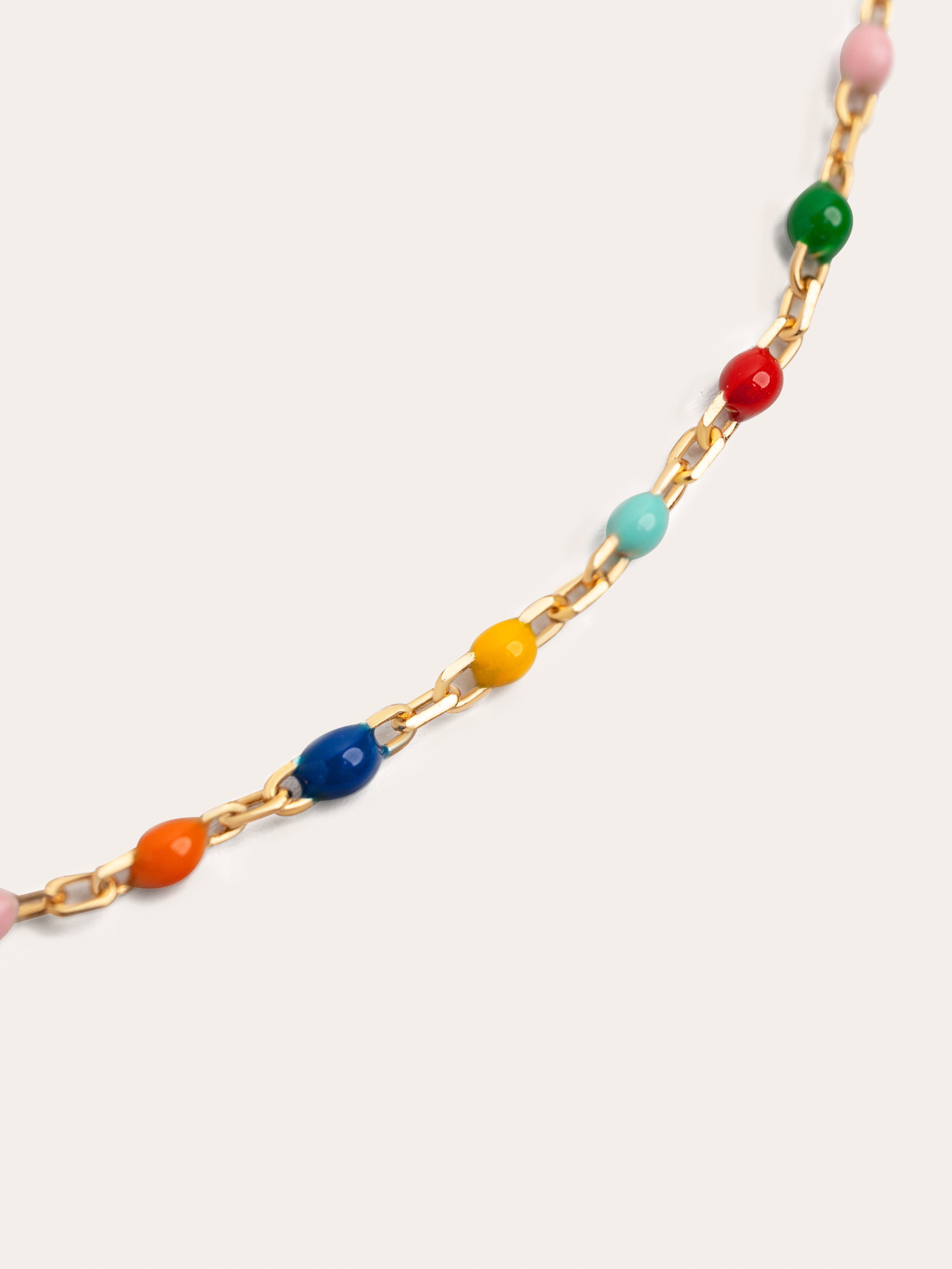 Gepersonaliseerde ketting Colors Enamel Letter verguld met goud
