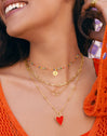 Gepersonaliseerde ketting Colors Enamel Letter verguld met goud